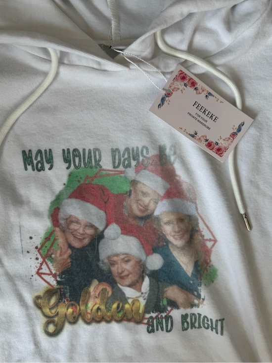 Feekeke Sweaters - White Holiday Golden Girls soft Crewneck Hoodie Sweatshirt